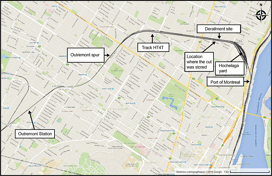 Site map of the Outremont spur