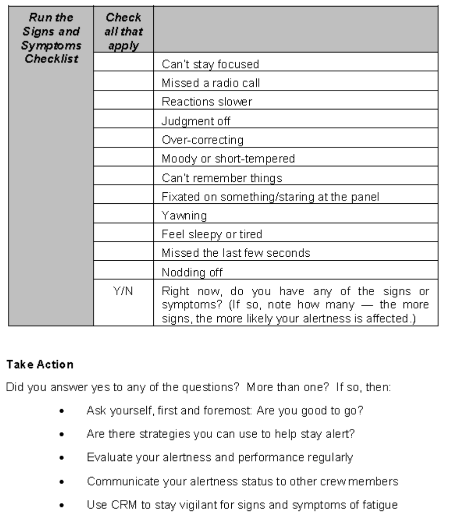 Enerjet alertness checklist, part 2
