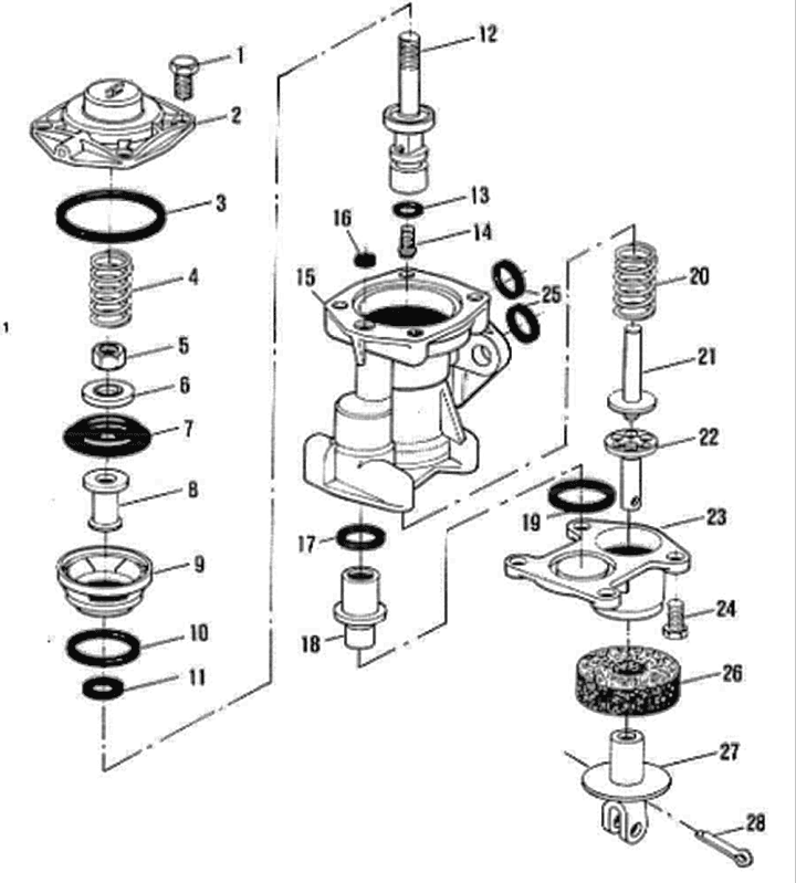 Schéma des pièces de la valve QRB