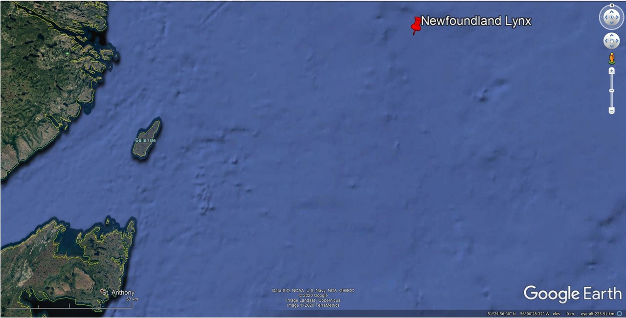 Lieu de l’événement (Source : Google Earth, avec annotation du BST)