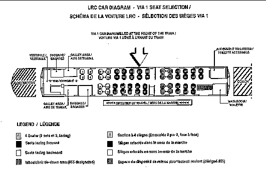 Schéma d'une voiture-bar LCR à partir du schéma de VIA 
