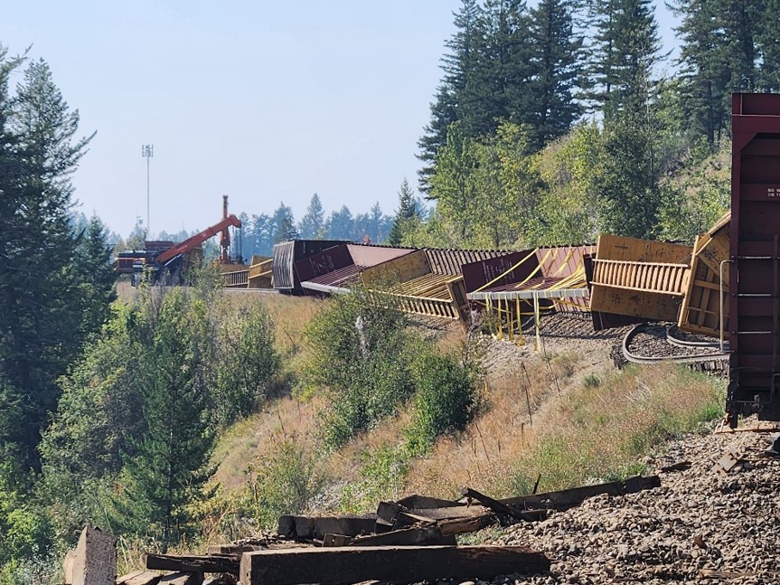 Figure 1: Derailed cars near Elko, British Columbia (Source: TSB)