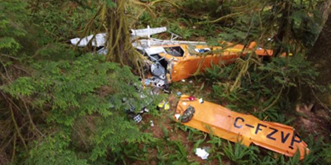 Figure 4. Fuselage, flotteurs et aile gauche de l’aéronef (Source : BST)